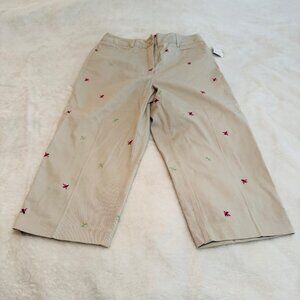 Harve Benard Stone Dragonfly Cotton Capri Pants NWT Size 6